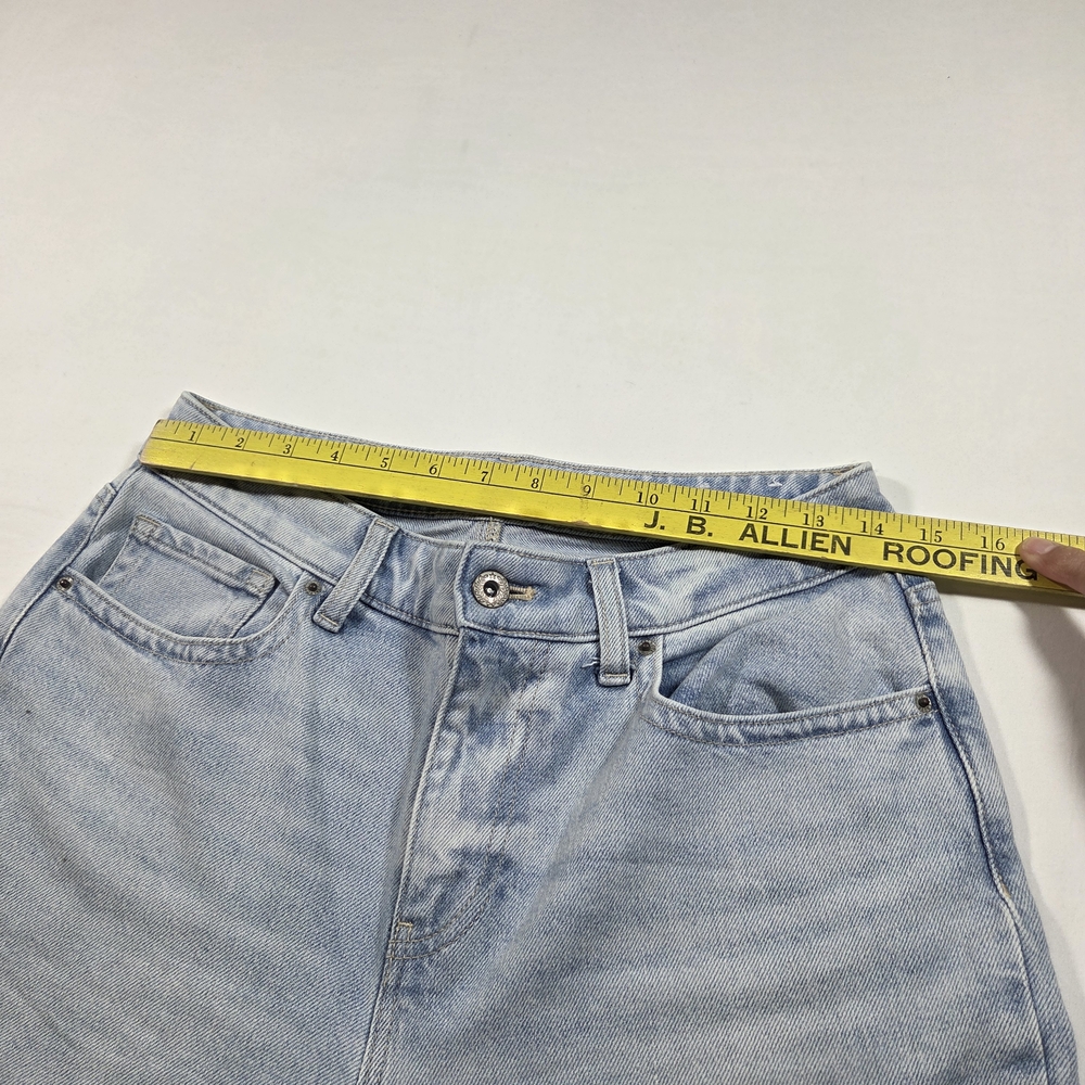 Talbots Crop Jean Wide Leg Light Blue High-Rise Jeans Frayed Hem 8P Cotton - Picture 5 of 10